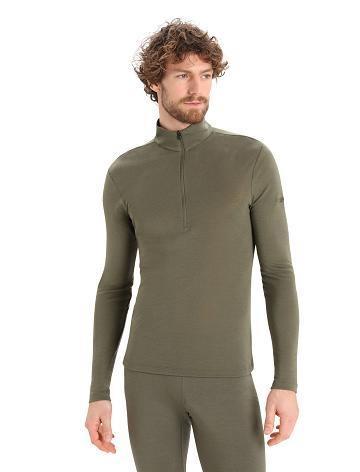 Icebreaker Merino 175 Everyday Long Sleeve Half Zip Thermal Top Miesten Base Layers Oliivinvihreä | FI 1369NWYB